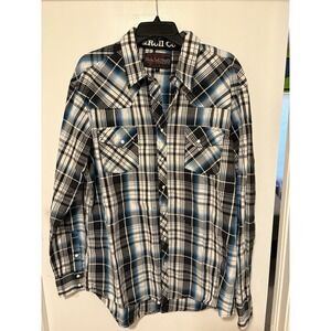 Rock & Roll Cowboy Studded Snap Western Shirt Men's XL